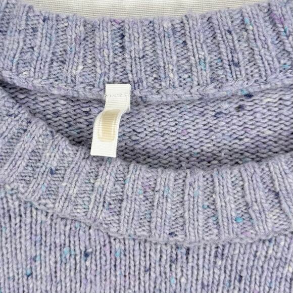 Milly Women’s Tweed Barrel Sleeve Wool Blend Cropped Sweater Small Lavender - Picture 3 of 14